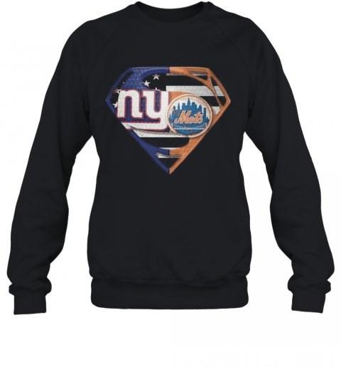 Superhero New York Giants Vs New York Mets Diamond American Flag T-Shirt Unisex Sweatshirt