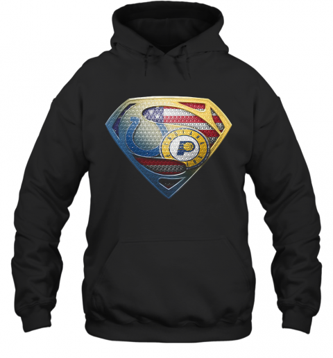 Superman Boise State And Indiana Pacers American Flag Independence Day T-Shirt Unisex Hoodie