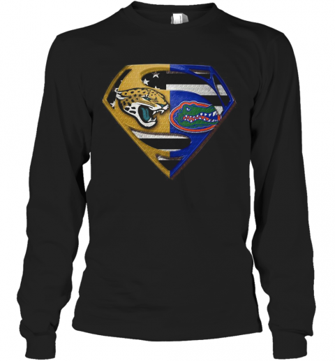 Superman Jacksonville Jaguars And Florida Gators T-Shirt Long Sleeved T-shirt 