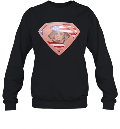 Superman Labrador Retriever American Flag Independence Day T-Shirt Unisex Sweatshirt