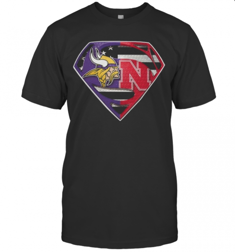 Superman New Minnesota Vikings And Nebraska Cornhuskers T-Shirt
