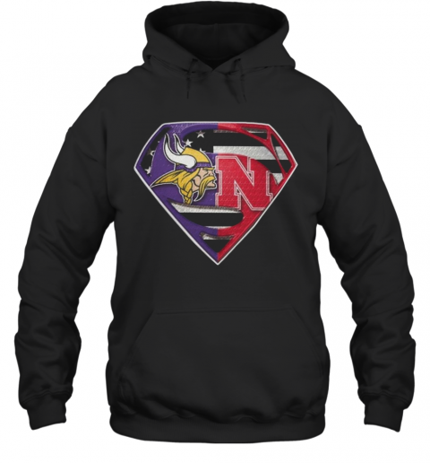 Superman New Minnesota Vikings And Nebraska Cornhuskers T-Shirt Unisex Hoodie