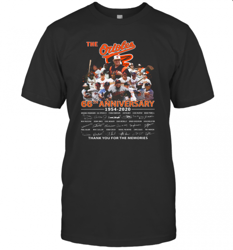 The Orioles 66Th Anniversary 1954 2020 Signature Thank You For The Memories T-Shirt