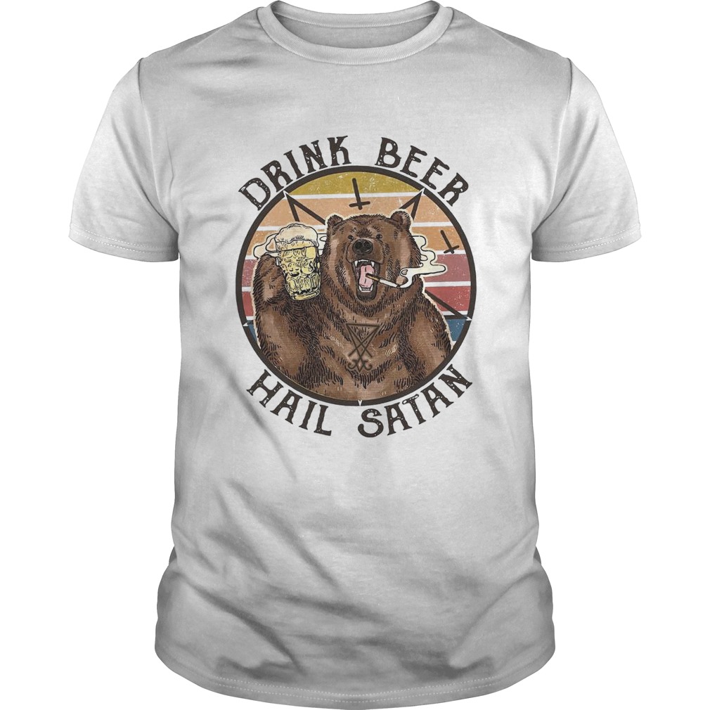 The Bear Drink Beer Hail Satan shirt