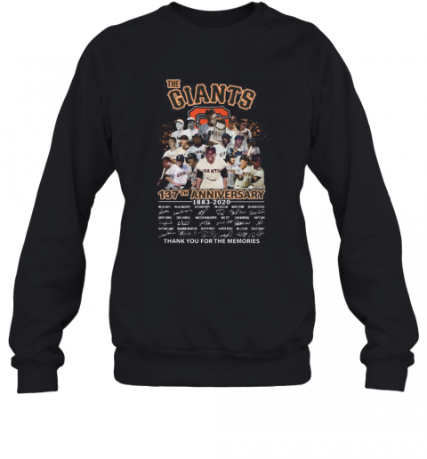 The Giants 137Th Anniversary 1883 2020 Thank You For The Memories Signature T-Shirt Unisex Sweatshirt