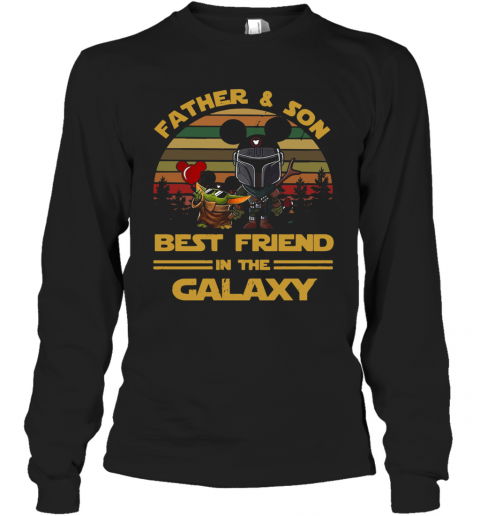 The Mandalorian And Baby Yoda Father And Son Best Friend In The Galaxy Vintage T-Shirt Long Sleeved T-shirt 