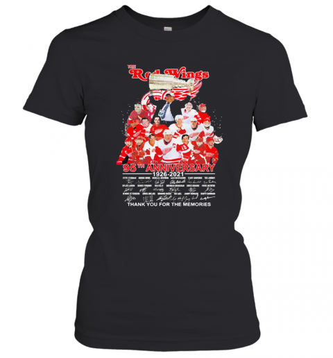 The Red Wings 95Th Anniversary 1926 2021 Thank You For The Memories Signatures T-Shirt Classic Women's T-shirt