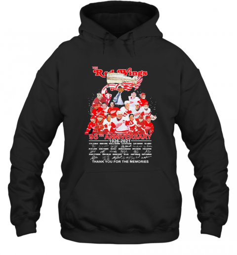 The Red Wings 95Th Anniversary 1926 2021 Thank You For The Memories Signatures T-Shirt Unisex Hoodie