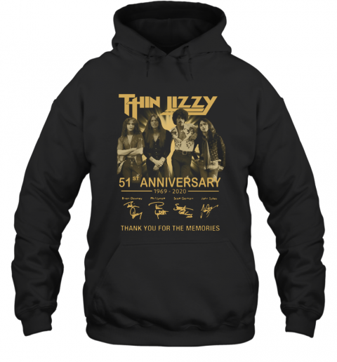 Thin Lizzy 51Th Anniversary 1969 2020 Signature Thank You For The Memories T-Shirt Unisex Hoodie