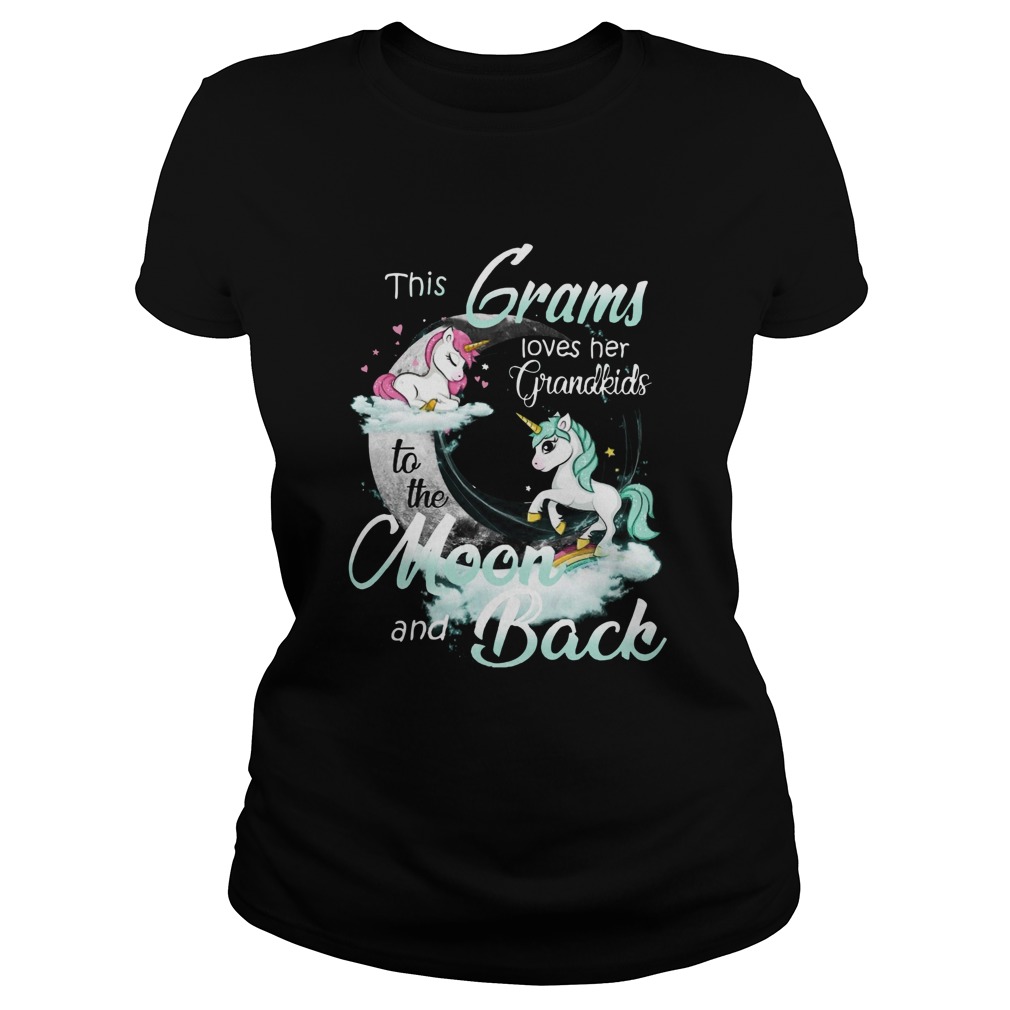 This Grams Loves Her Grandkids To The Moon And Back Unicorn Classic Ladies