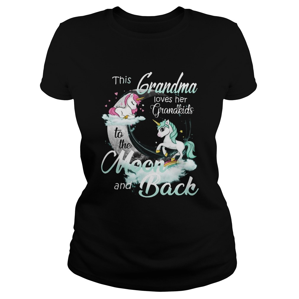 This Grandma Loves Her Grandkids To The Moon And Back Unicorn Classic Ladies