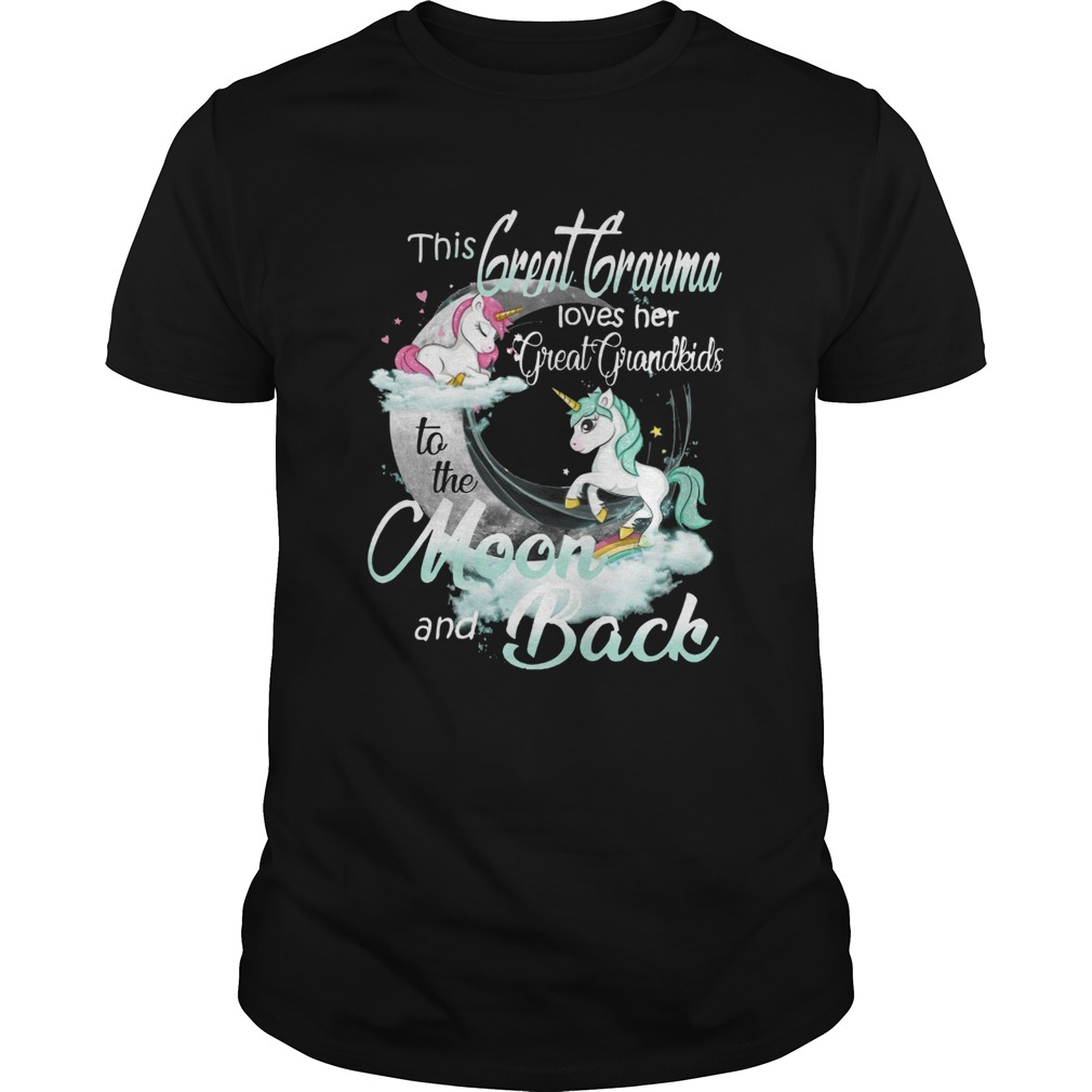 This Great Grandma Loves Her Grandkids To The Moon And Back Unicorn shirt