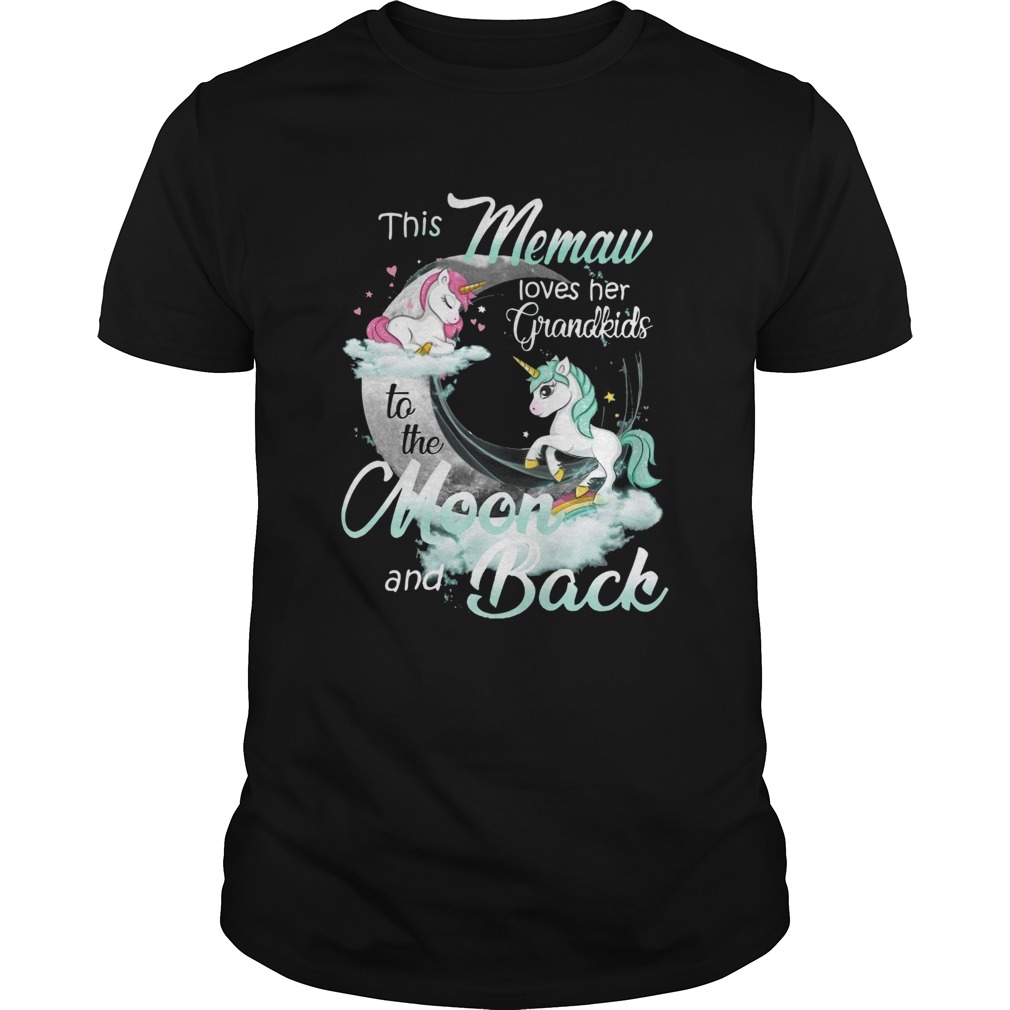 This Memaw Loves Her Grandkids To The Moon And Back Unicorn shirt