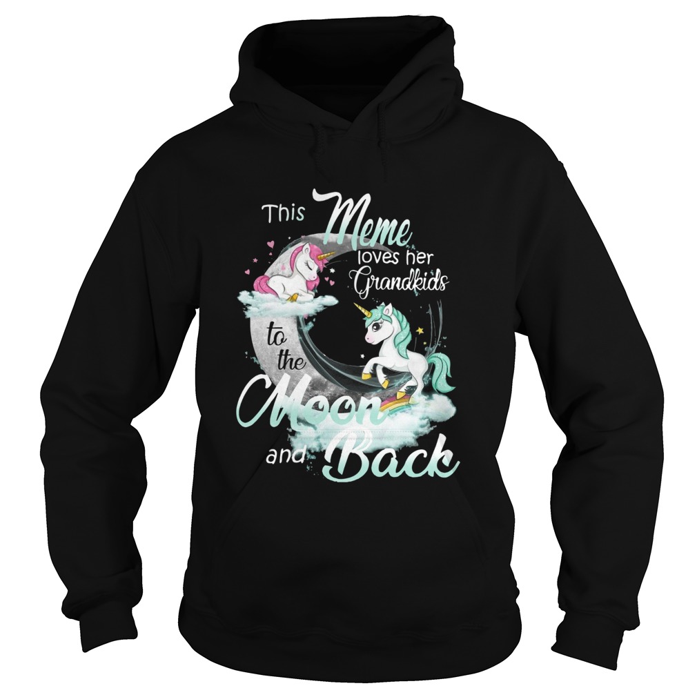 This Meme Loves Her Grandkids To The Moon And Back Unicorn Hoodie