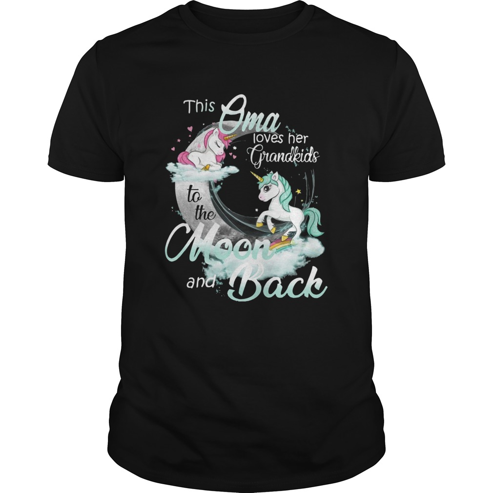 This Oma Loves Her Grandkids To The Moon And Back Unicorn shirt