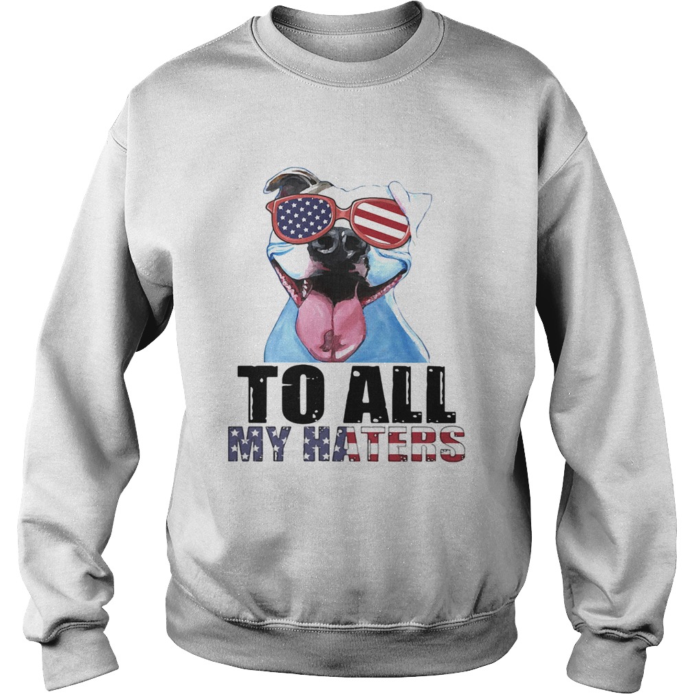 To all my haters pitbull American flag veteran Independence Day Sweatshirt