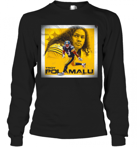Troy Polamalu Pittsburgh Steelers Football Team T-Shirt Long Sleeved T-shirt 