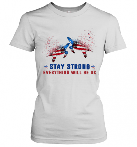 Turtle Stay Strong Everything Will Be Ok American Flag Veteran Independence Day T-Shirt Classic Women's T-shirt