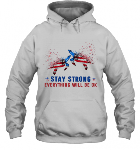 Turtle Stay Strong Everything Will Be Ok American Flag Veteran Independence Day T-Shirt Unisex Hoodie