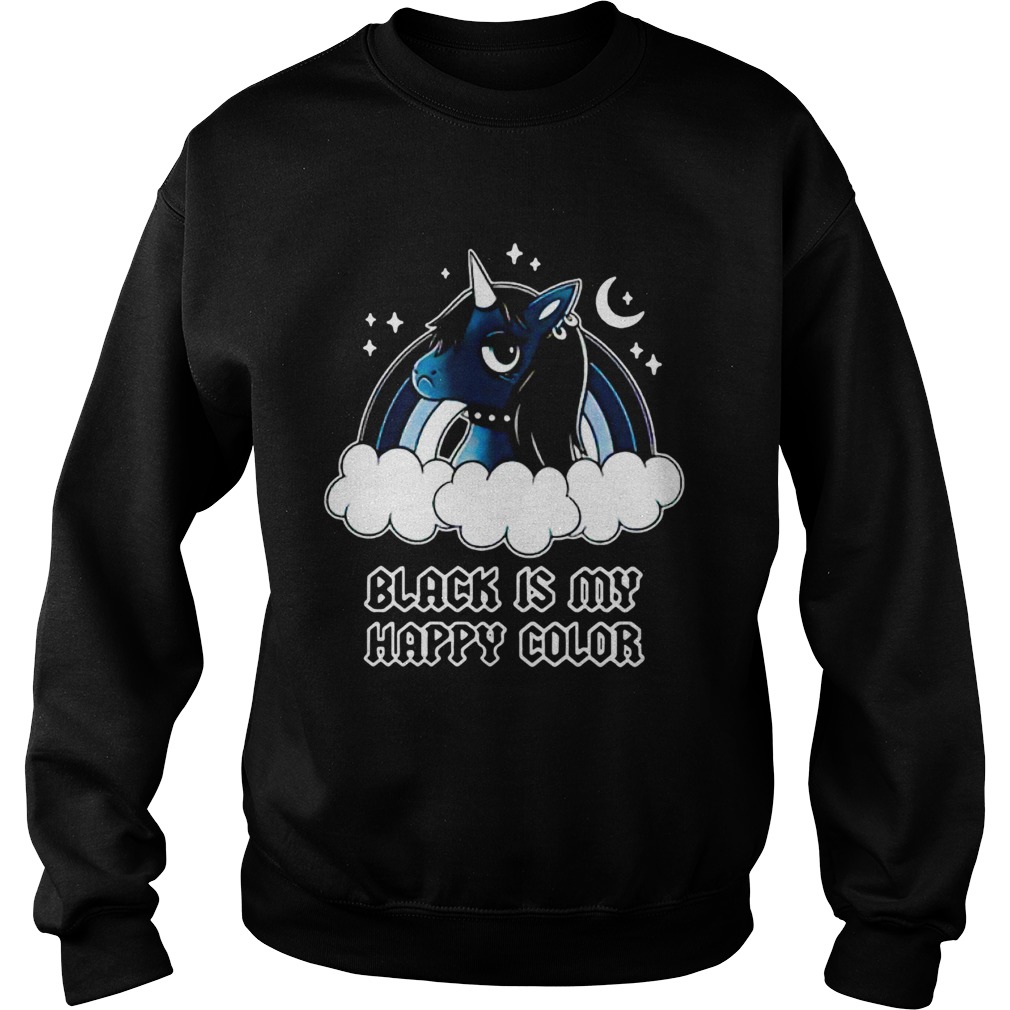 Unicorn Black Is My Happy Color Sweatshirt