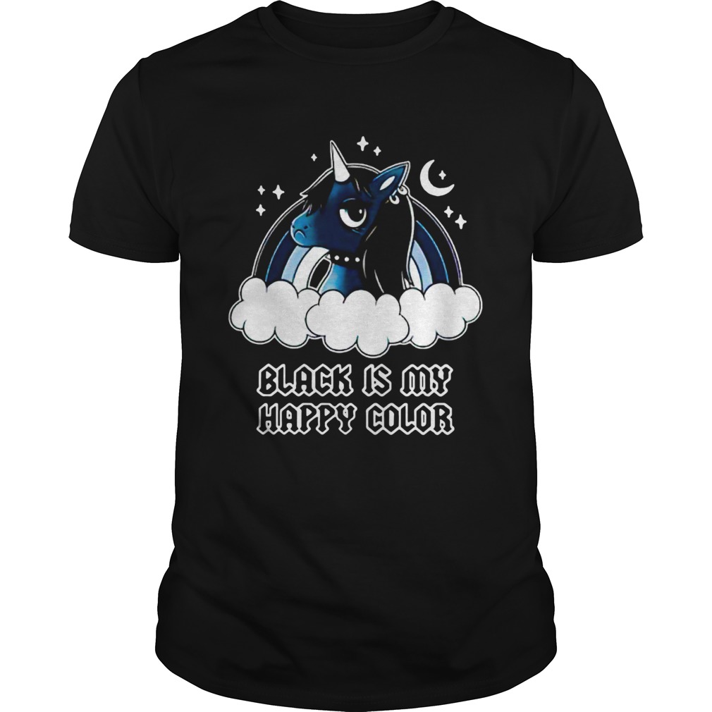 Unicorn Black Is My Happy Color shirt