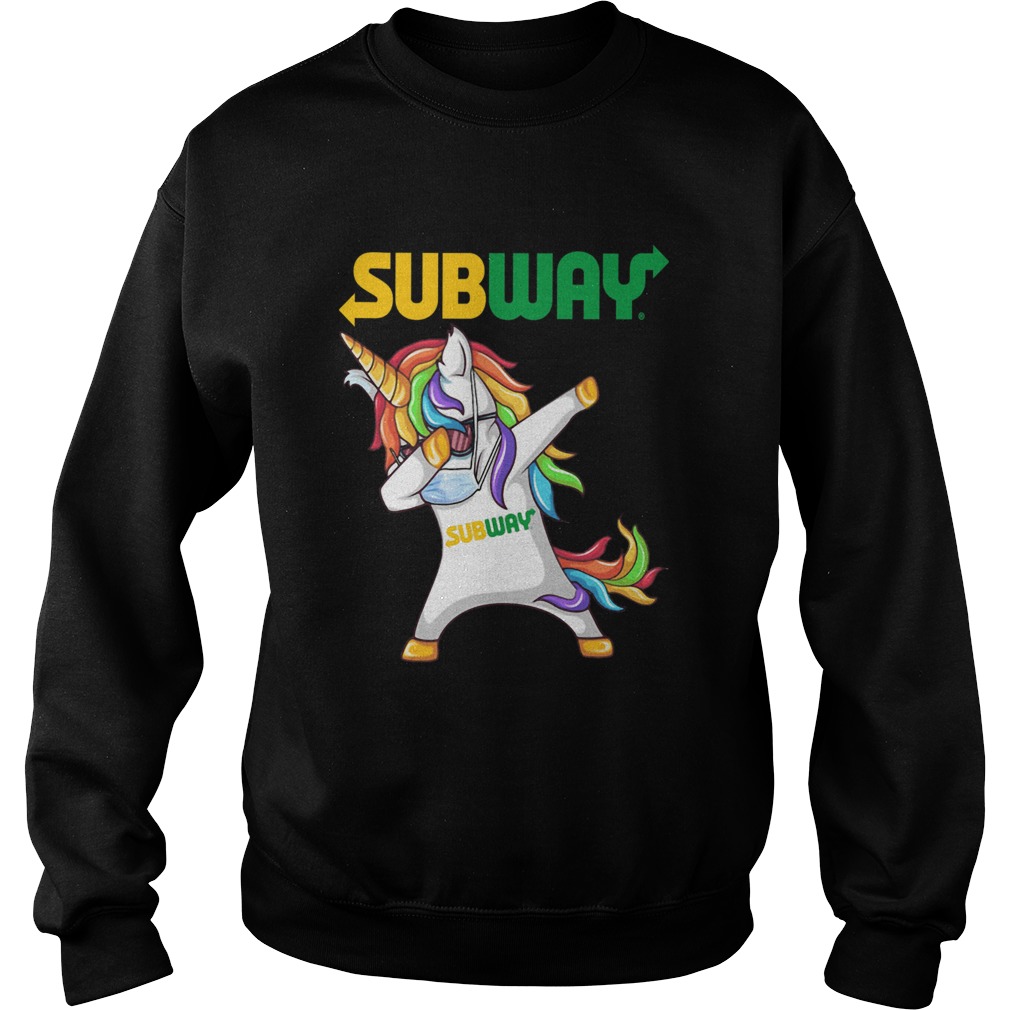 Unicorn Face Mask Dabbing Subway Sweatshirt