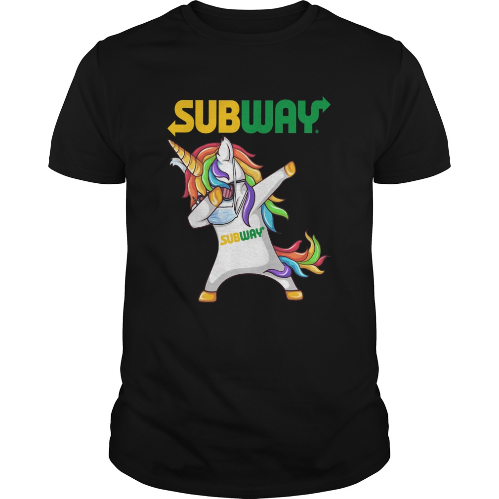 Unicorn Face Mask Dabbing Subway shirt