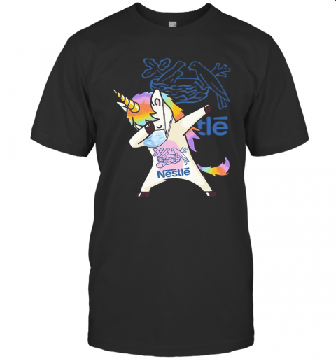 Unicorn Mask Dabbing Nestle Logo T-Shirt