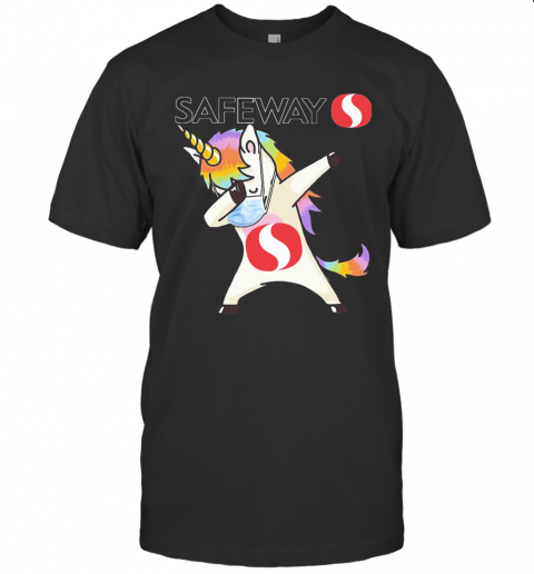 Unicorn Mask Dabbing Safeway Logo T-Shirt