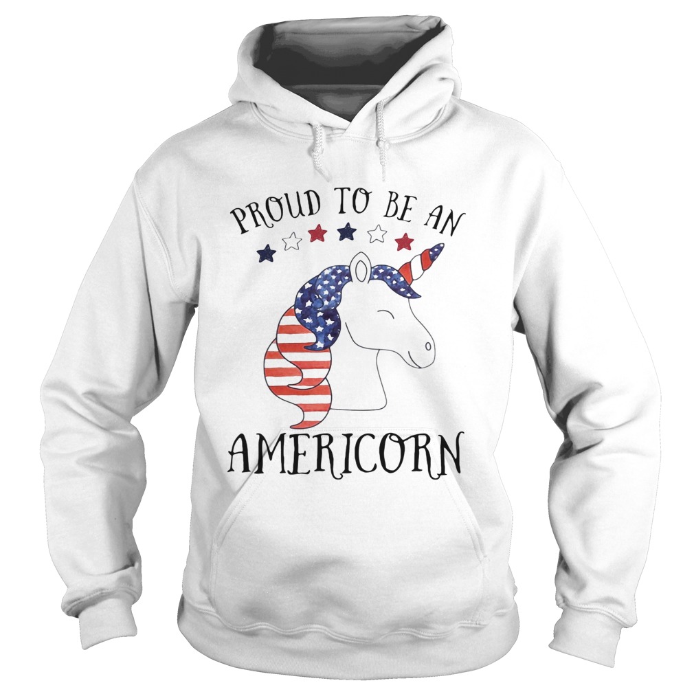 Unicorn proud to be an americorn american flag independence day Hoodie
