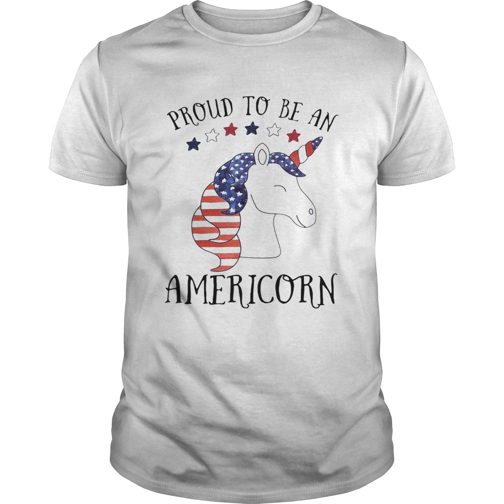 Unicorn proud to be an americorn american flag independence day shirt