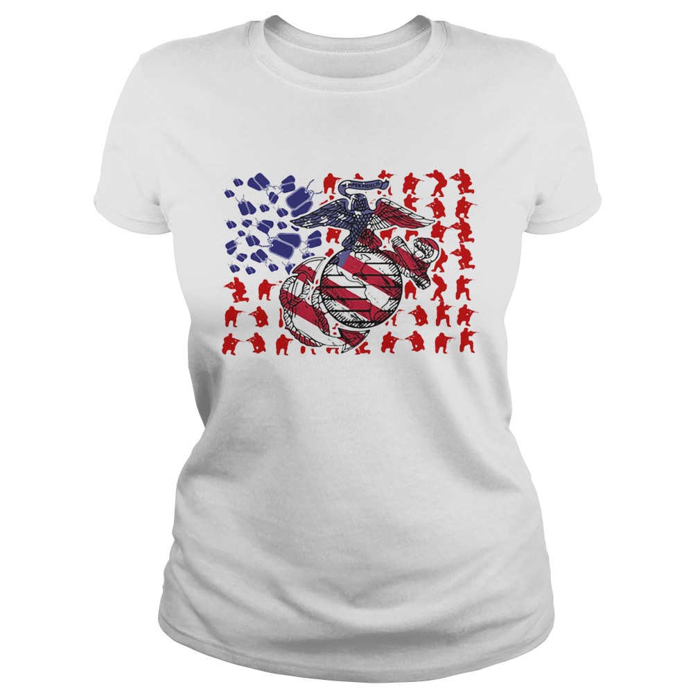 United States Marine Corps American flag veteran Independence Day Classic Ladies