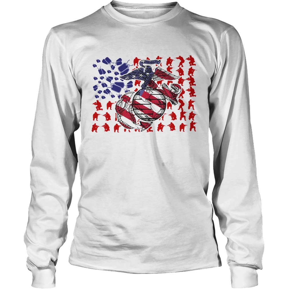 United States Marine Corps American flag veteran Independence Day Long Sleeve