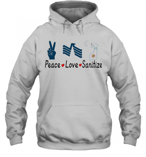 Usaa Peace Love Sanitize Covid 19 T-Shirt Unisex Hoodie