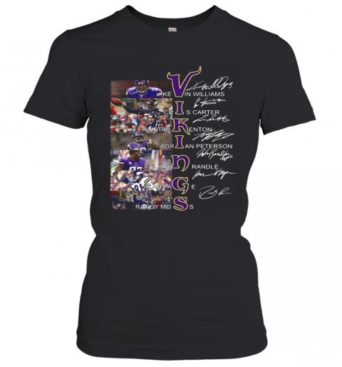Viking Kevin Williams Cris Carter Fran Tarkenton Signatures T-Shirt Classic Women's T-shirt
