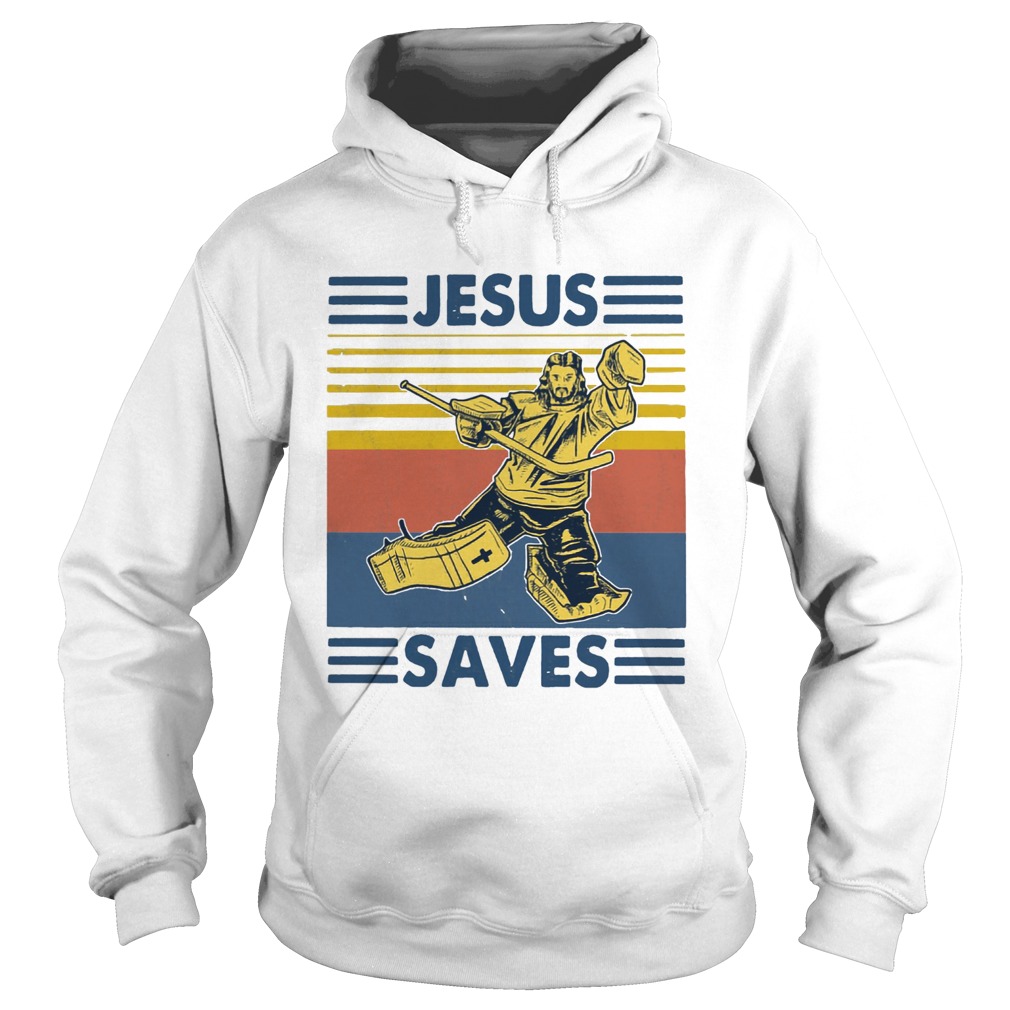 Vintage Hockey Jesus Save Hoodie