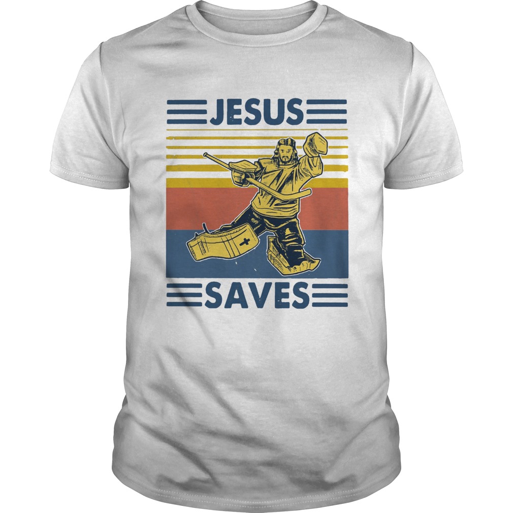 Vintage Hockey Jesus Save shirt