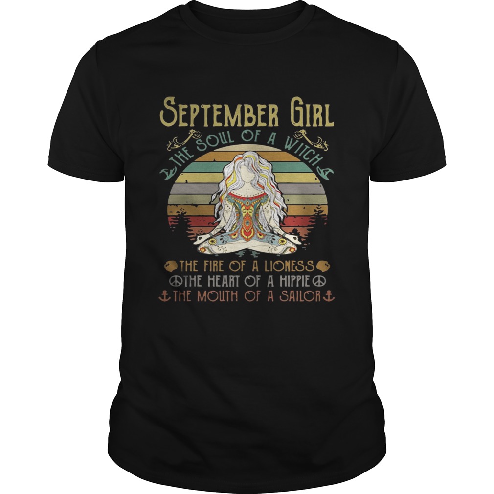 Vintage Yoga September Girl The Soul Of The Witch shirt