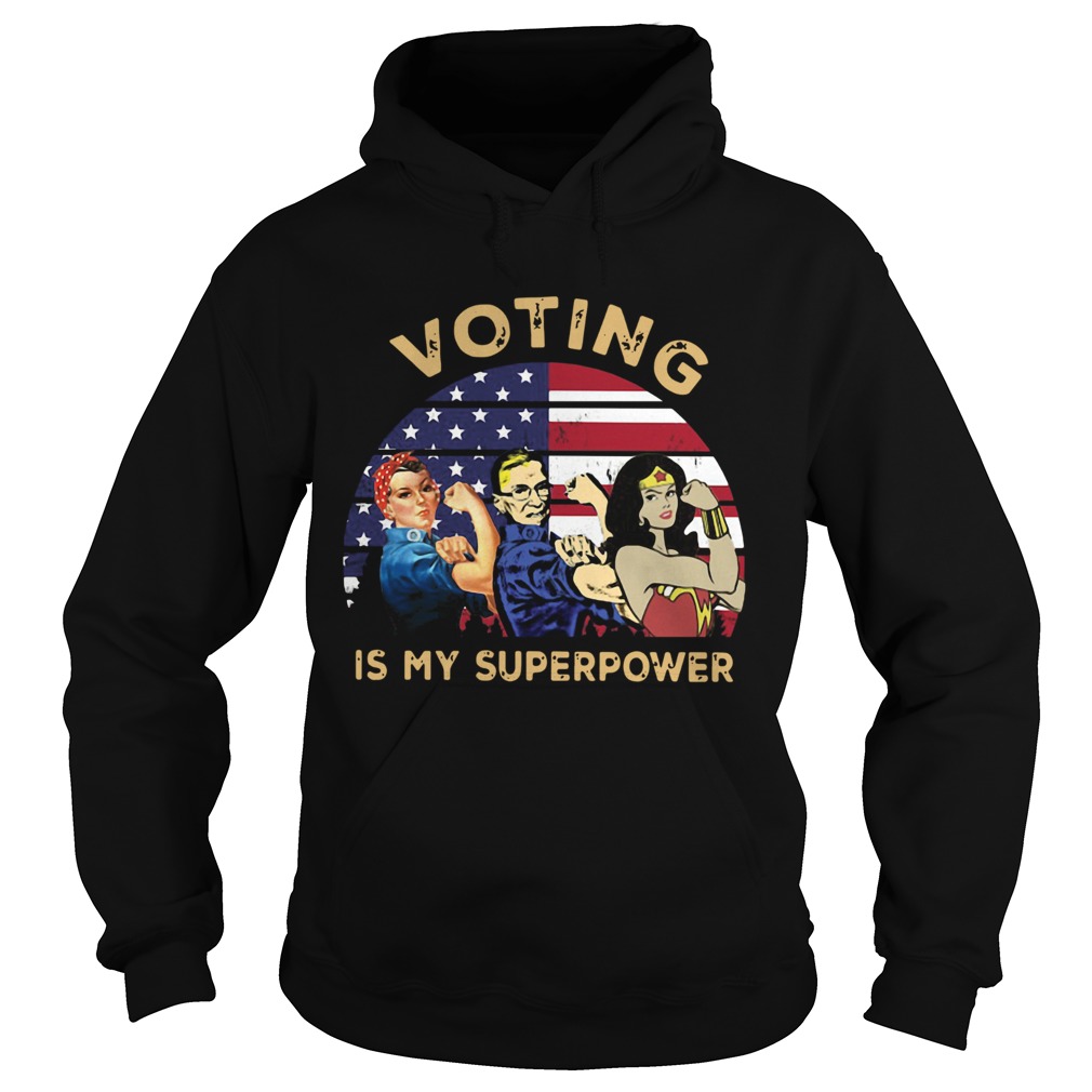 Voting Is My Superpower American Flag Hoodie