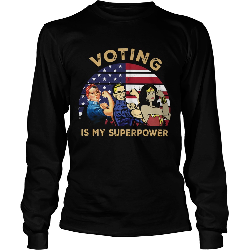 Voting Is My Superpower American Flag Long Sleeve