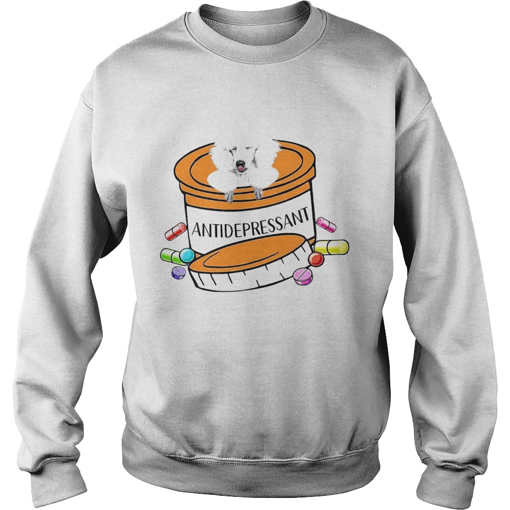 White Poodle Antidepressant Sweatshirt