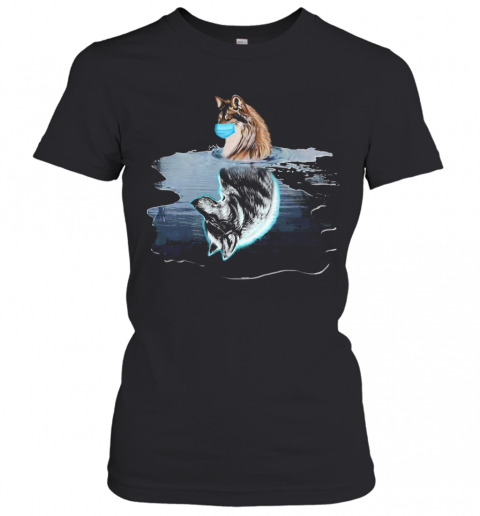 Wolf Reflection In The Water Mask Covid 19 T-Shirt Classic Women's T-shirt