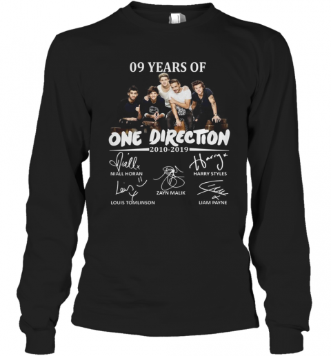 09 Years Of One Direction 2010 2019 Signatures T-Shirt Long Sleeved T-shirt 