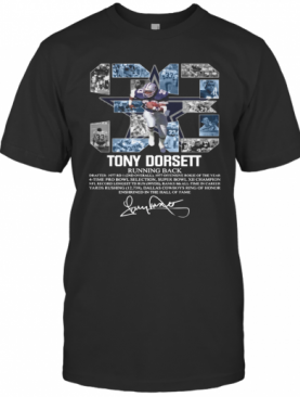 33 Tony Dorsett Running Back Signature T-Shirt