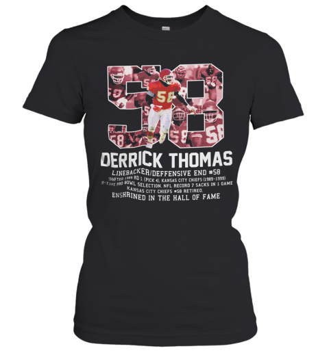 58 Derrick Thomas Kansas City Football Linebacker Jersey T-Shirt Classic Women's T-shirt