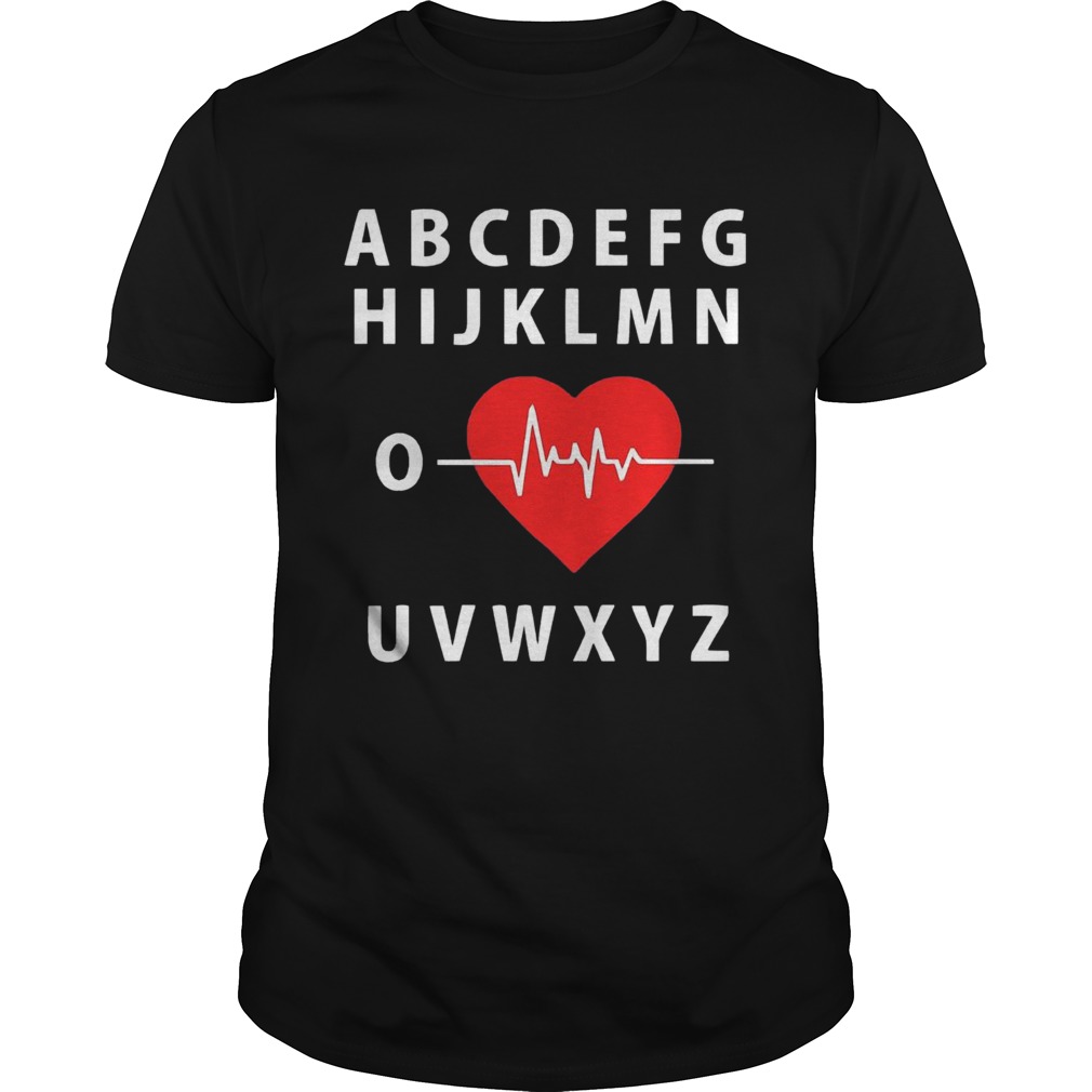 A B C D E F G H Love Heart Heartbeat shirt