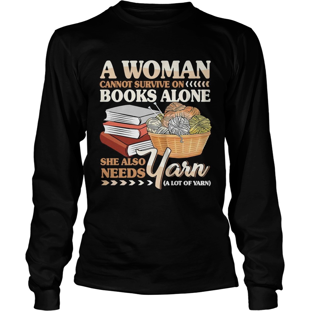 A Woman Books Alone She Also Needs Yarn Wool Long Sleeve