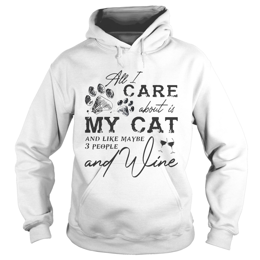 All I care about is my cat and like maybe 3 people and wine Hoodie
