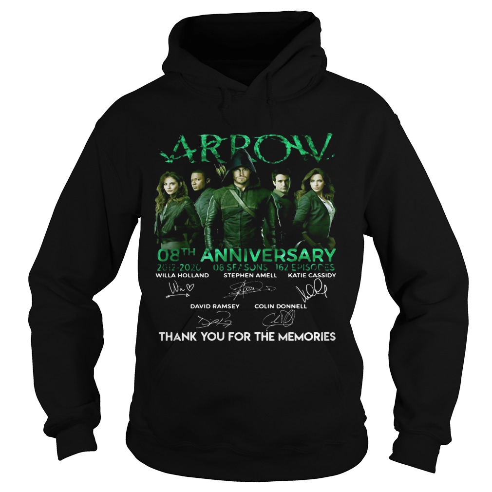 Arrow 08th anniversary 2012 2020 8 seasons 162 episodes thanks you for the memories signatures shir Hoodie
