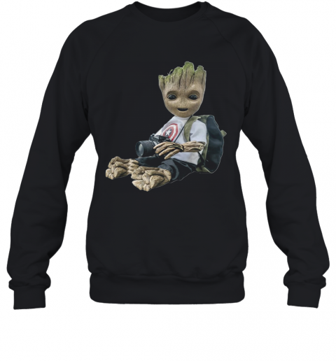 Baby Groot Photography Captain America T-Shirt Unisex Sweatshirt